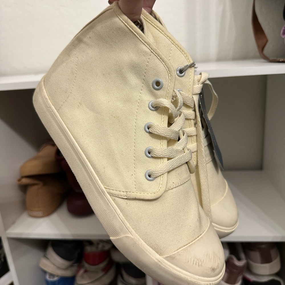 Women's Cream High-Top Sneakers